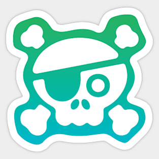 Skull Boys Logo - Green Gradient Sticker